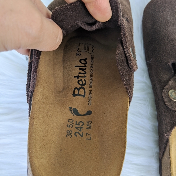 Birkenstock Betula Clogs in Chocolate Suede - Picture 5 of 7